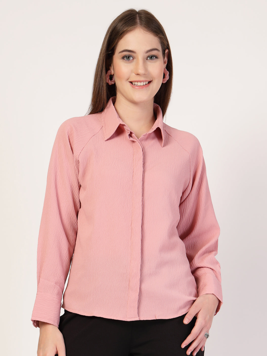 Style Quotient Women Pink Smart Casual shirt-Shirts-StyleQuotient