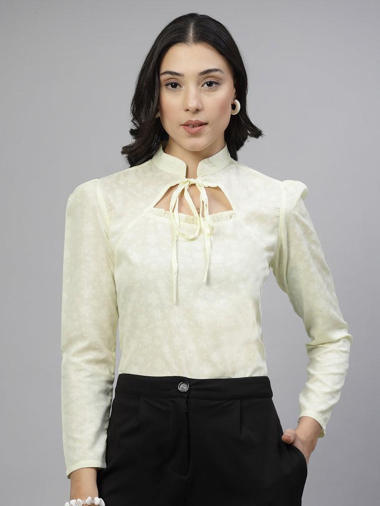 Style Quotient Women Yellow Formal Top-Tops-StyleQuotient