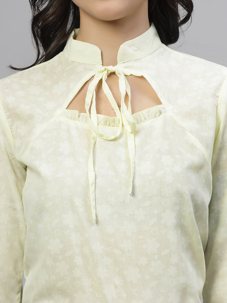 Style Quotient Women Yellow Formal Top-Tops-StyleQuotient