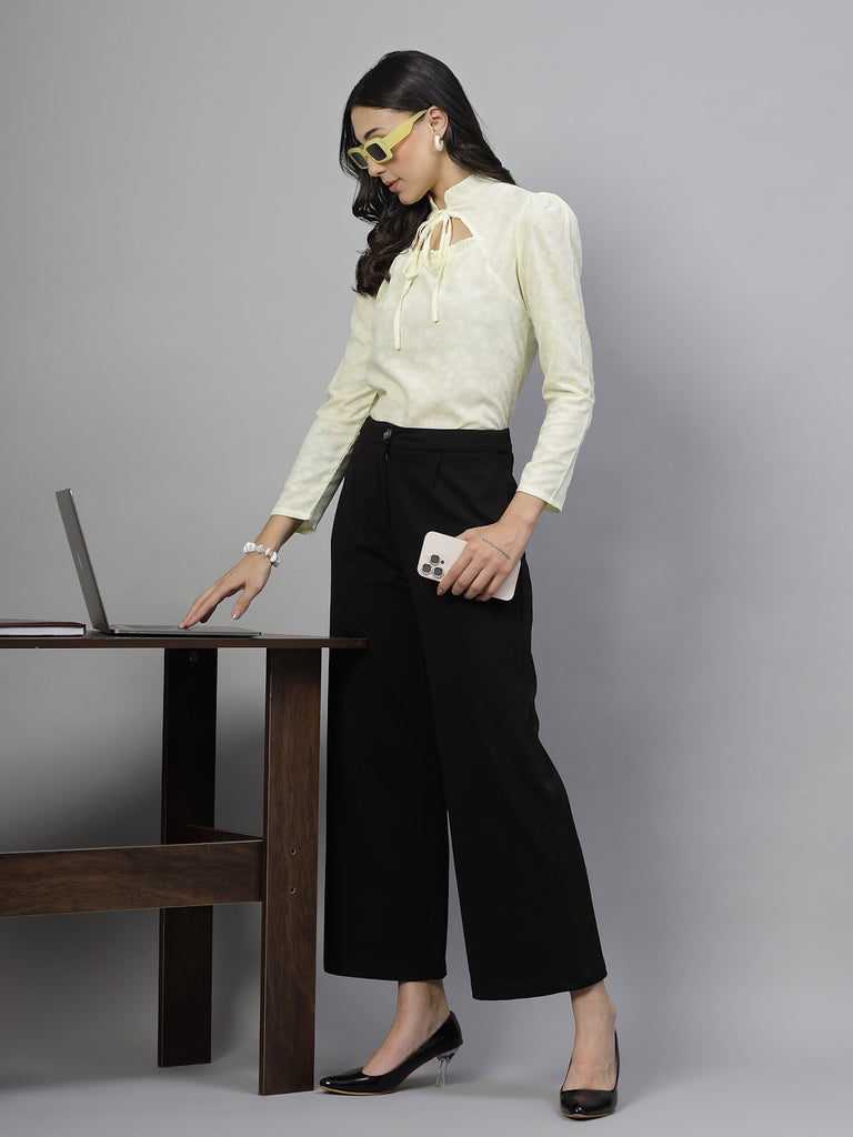 Style Quotient Women Yellow Formal Top-Tops-StyleQuotient