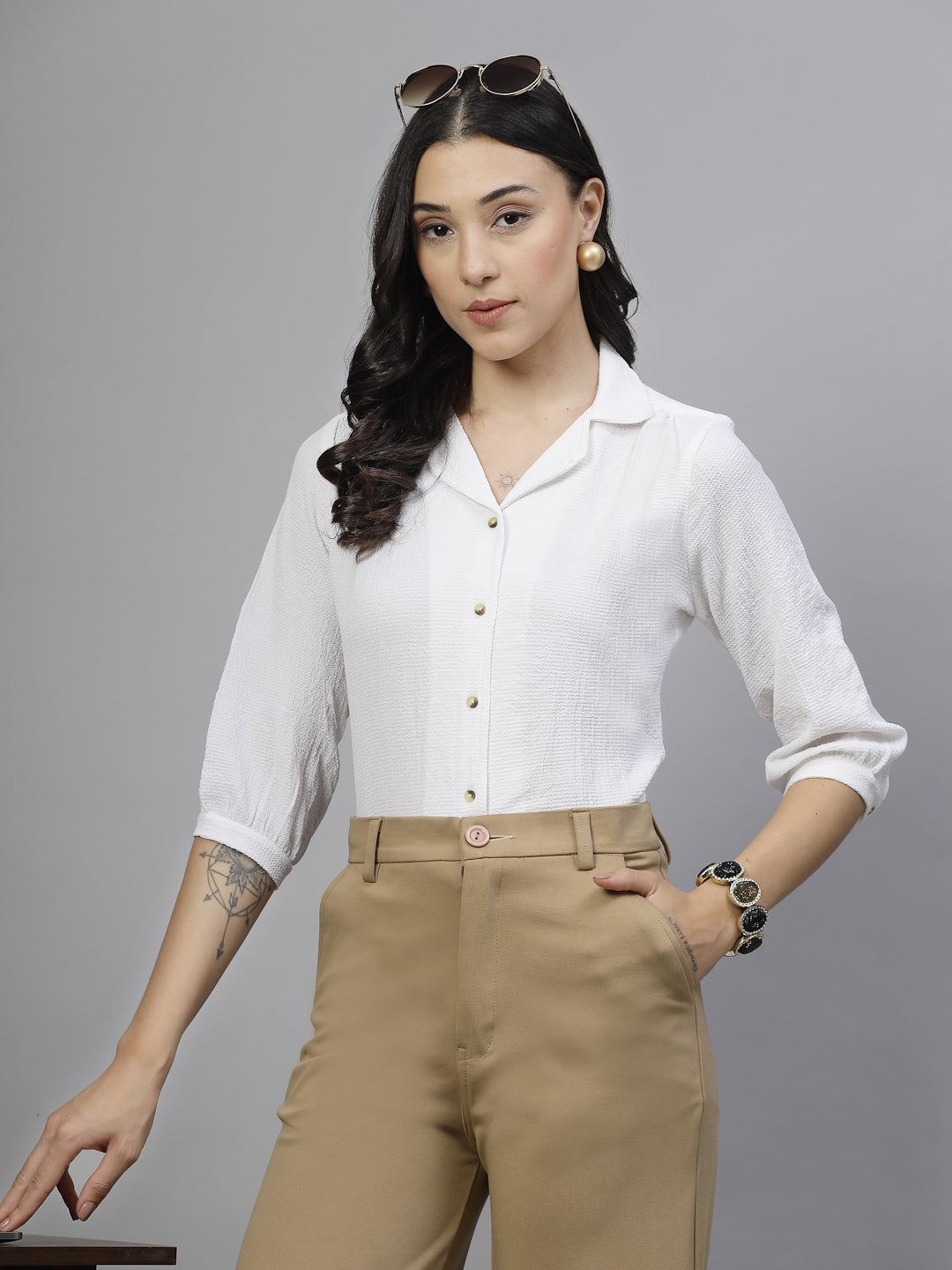Style Quotient Women White shirt-Shirts-StyleQuotient