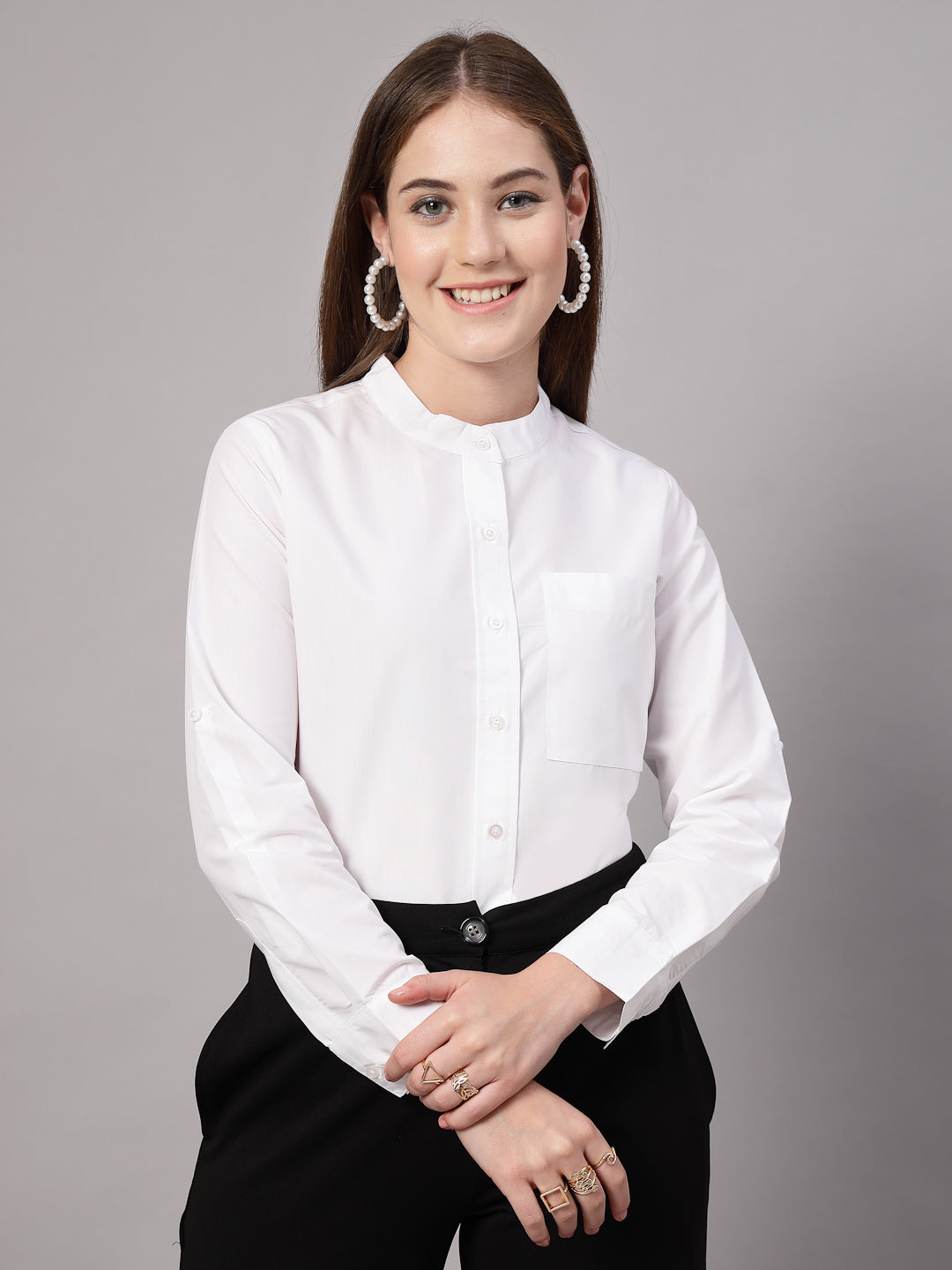 Style Quotient Women White Formal shirt-Shirts-StyleQuotient