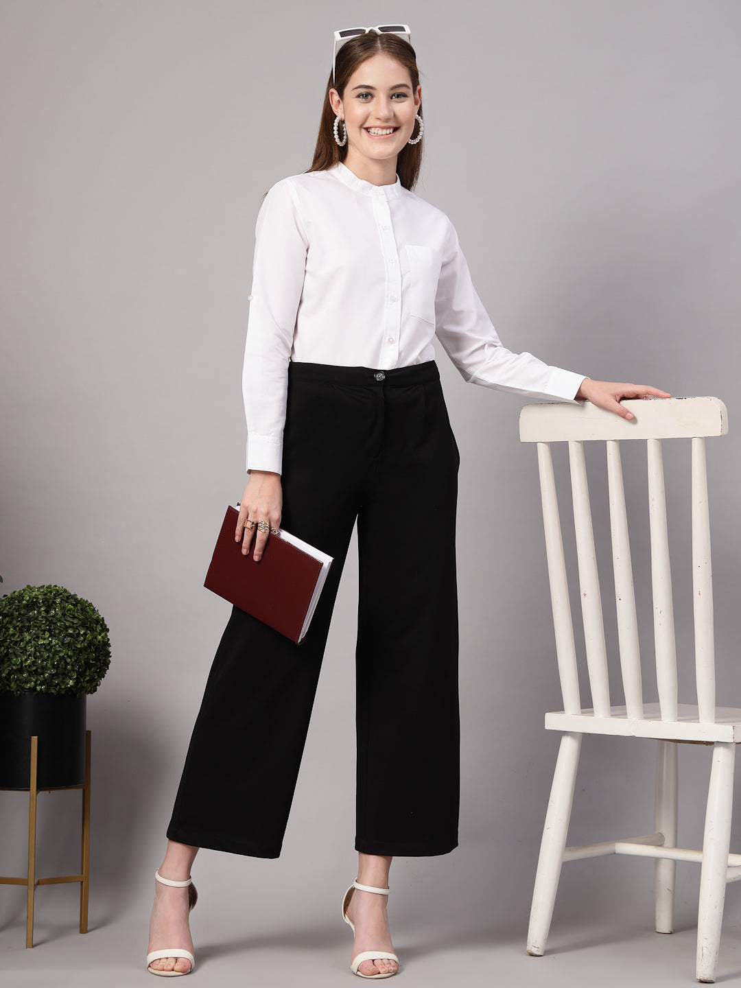 Style Quotient Women White Formal shirt-Shirts-StyleQuotient
