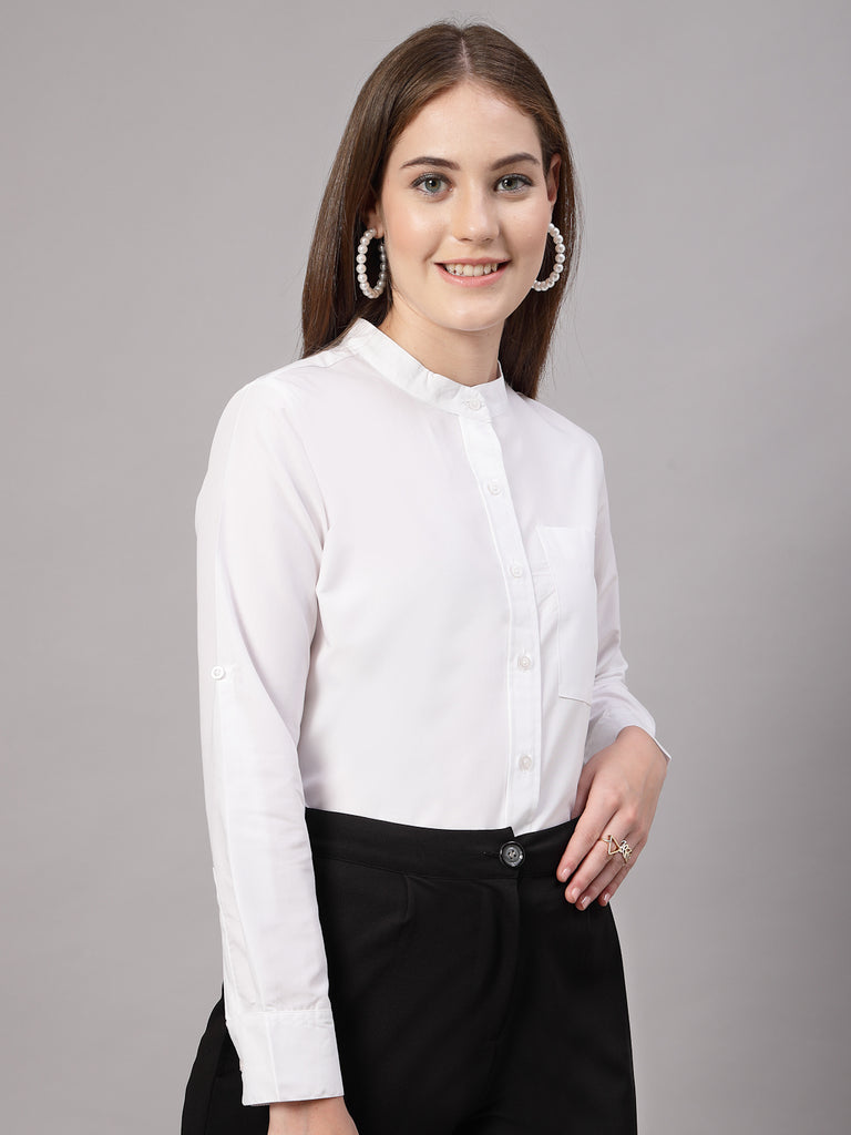 Style Quotient Women White Formal shirt-Shirts-StyleQuotient