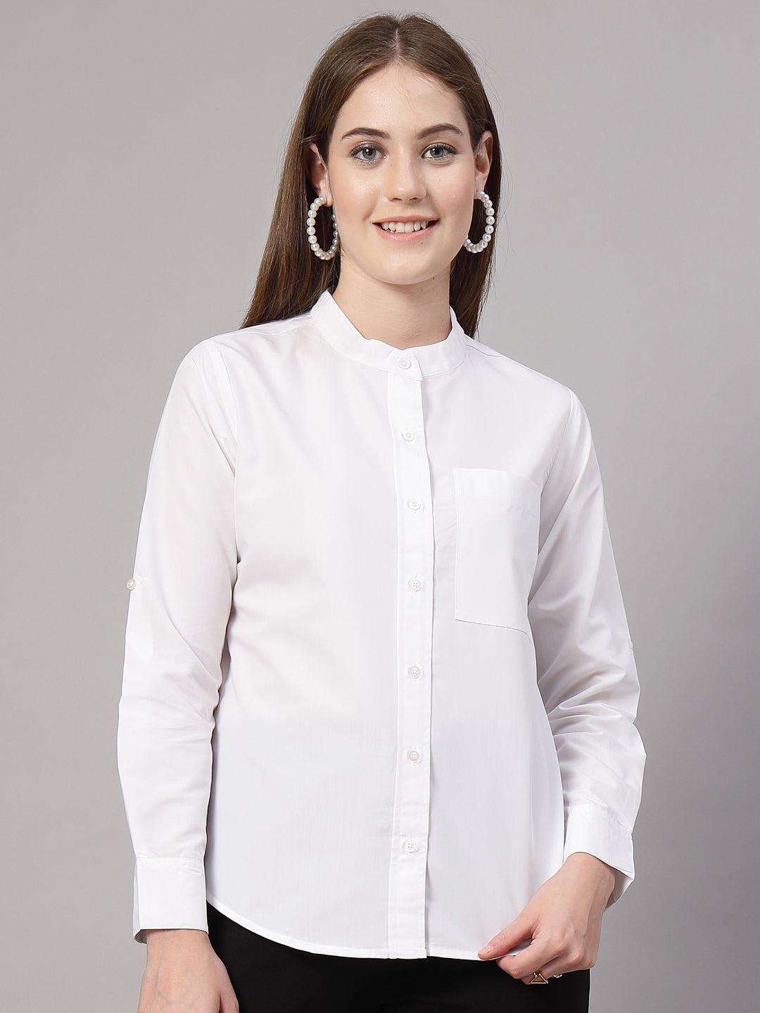 Style Quotient Women White Formal shirt-Shirts-StyleQuotient