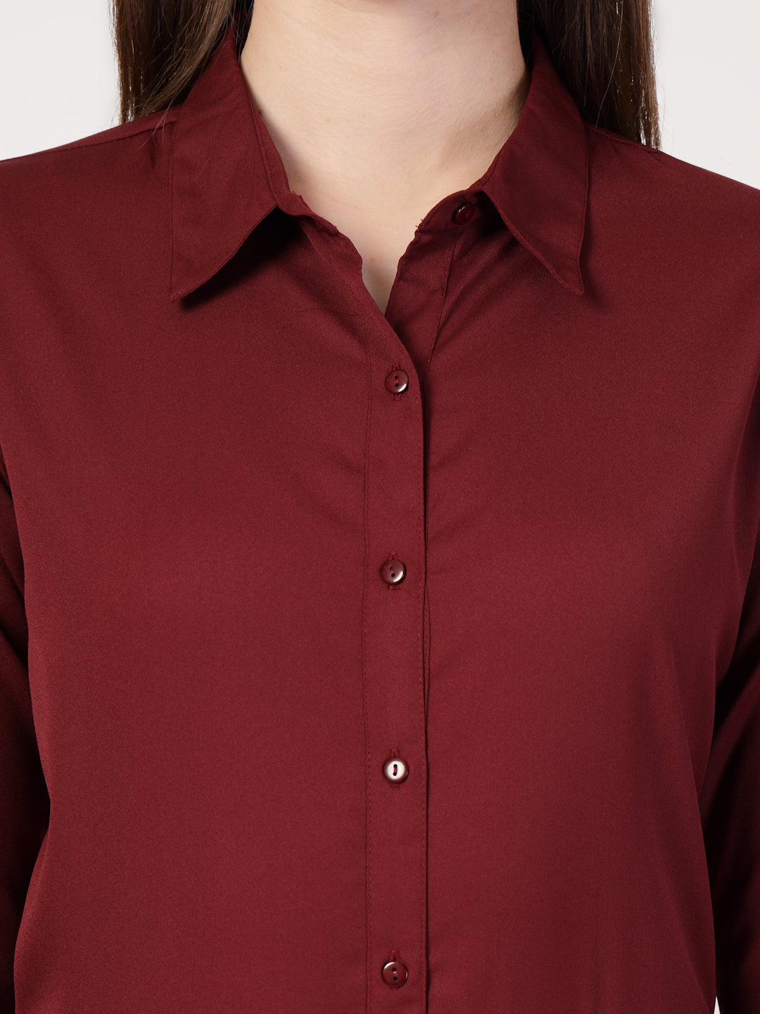 Style Quotient Women Maroon formal shirt-Shirts-StyleQuotient