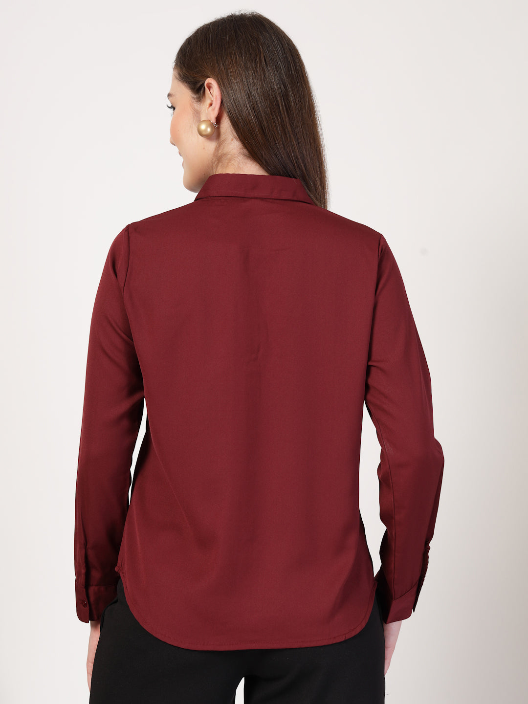 Style Quotient Women Maroon formal shirt-Shirts-StyleQuotient