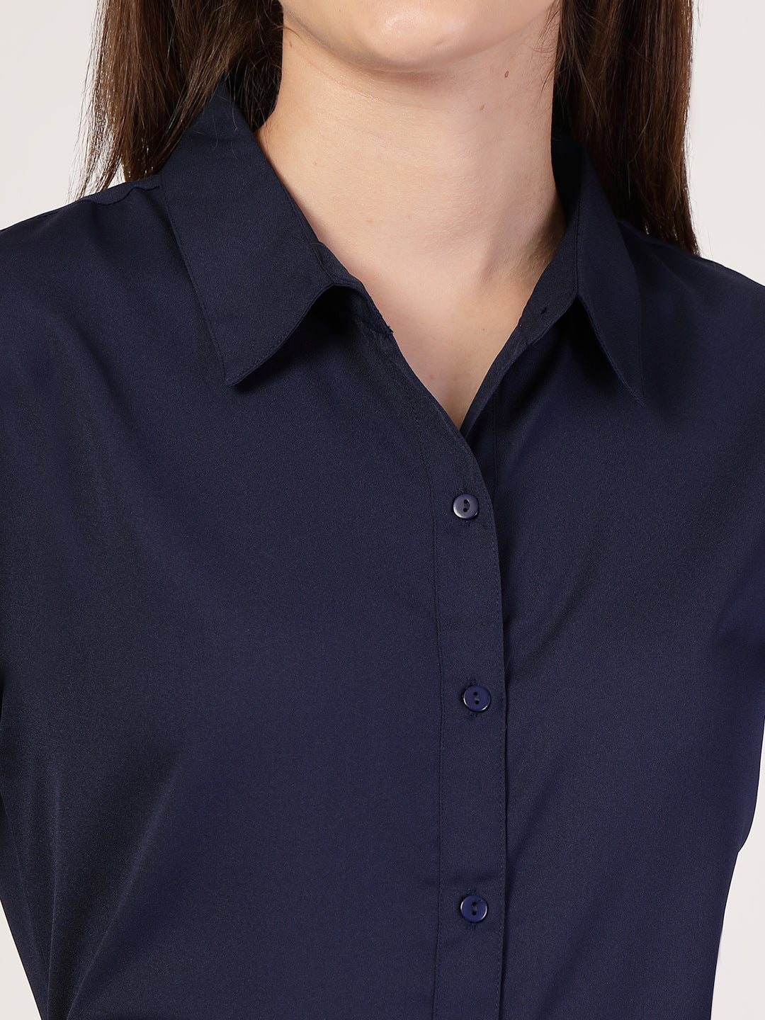 Style Quotient Women Navy formal shirt-Shirts-StyleQuotient