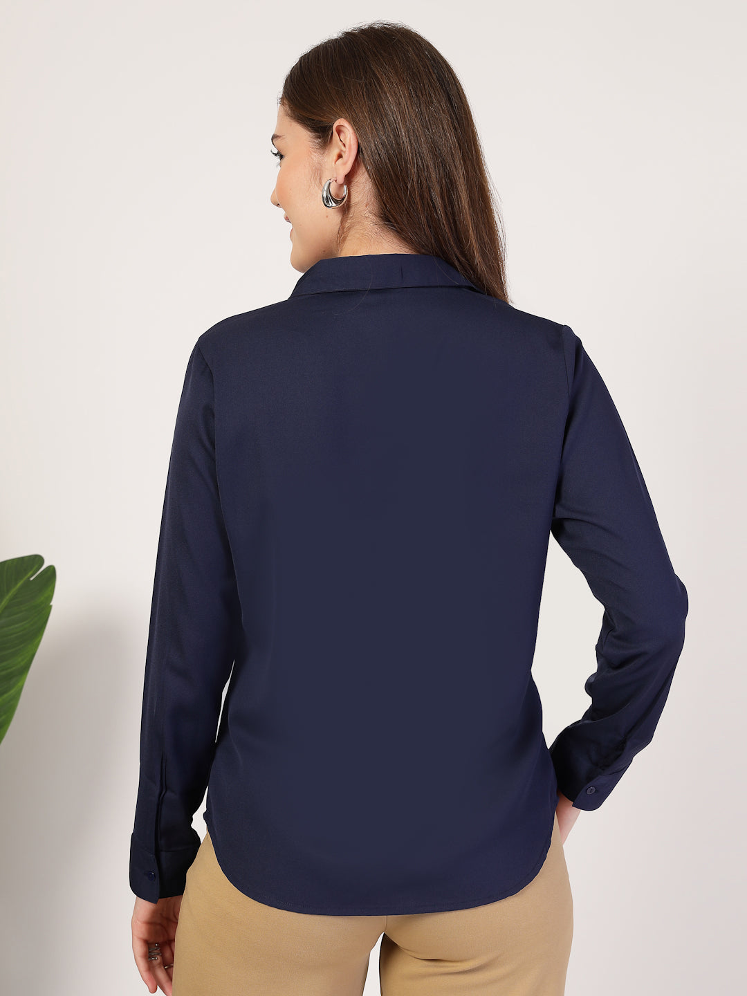 Style Quotient Women Navy formal shirt-Shirts-StyleQuotient
