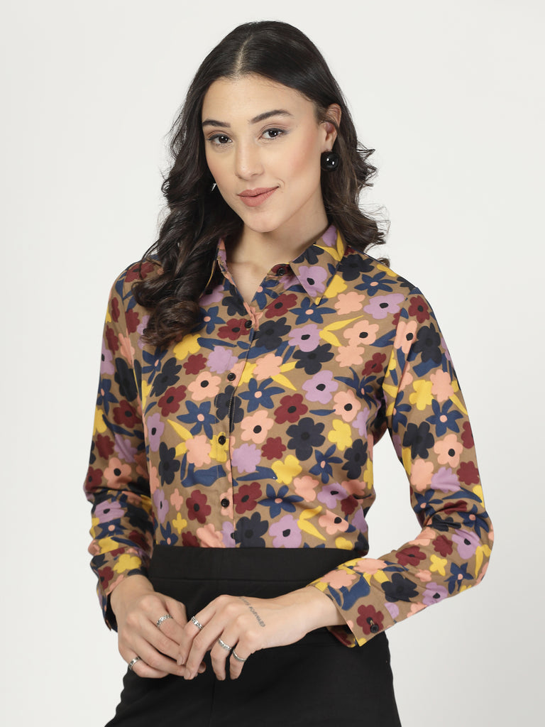 Style Quotient Women Multi Printed Smart Casual Polyester Shirt-Shirts-StyleQuotient