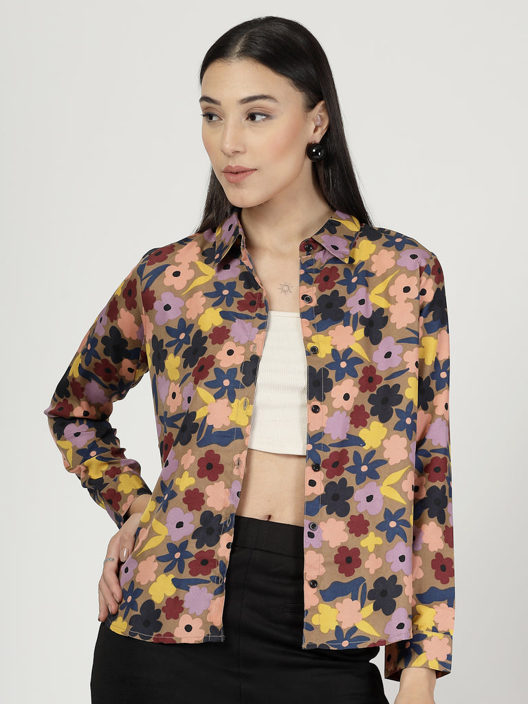 Style Quotient Women Multi Printed Smart Casual Polyester Shirt-Shirts-StyleQuotient