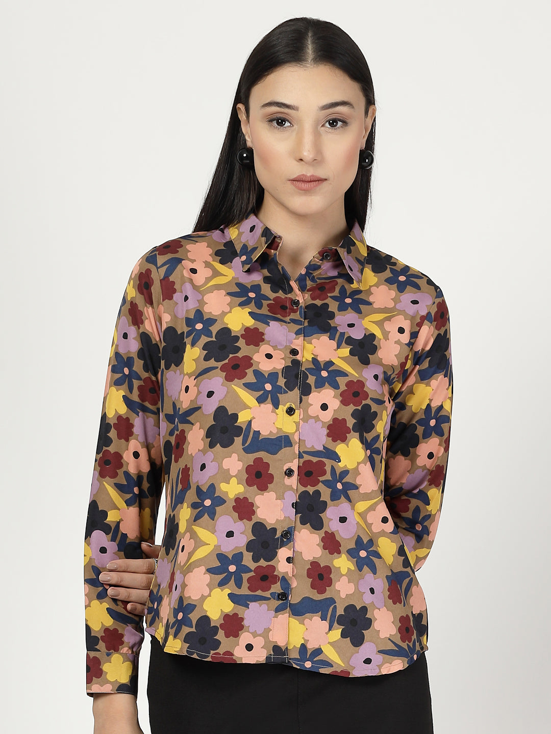 Style Quotient Women Multi Printed Smart Casual Polyester Shirt-Shirts-StyleQuotient