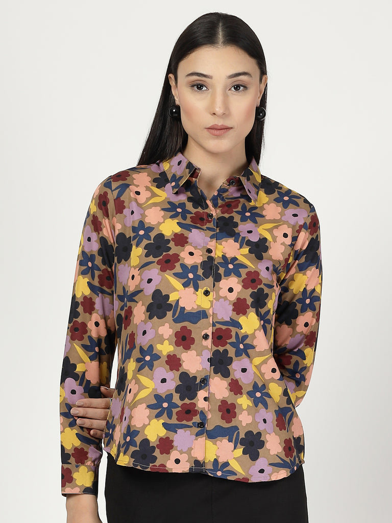 Style Quotient Women Multi Printed Smart Casual Polyester Shirt-Shirts-StyleQuotient
