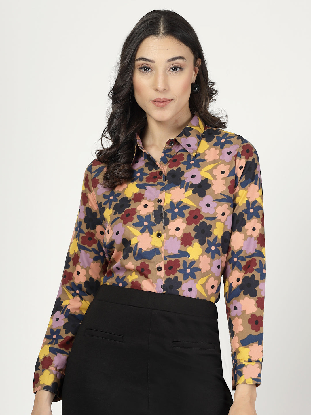 Style Quotient Women Multi Printed Smart Casual Polyester Shirt-Shirts-StyleQuotient