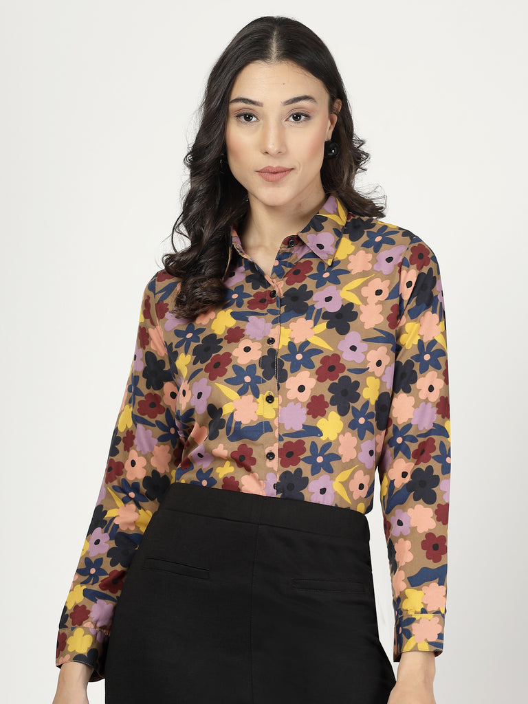 Style Quotient Women Multi Printed Smart Casual Polyester Shirt-Shirts-StyleQuotient