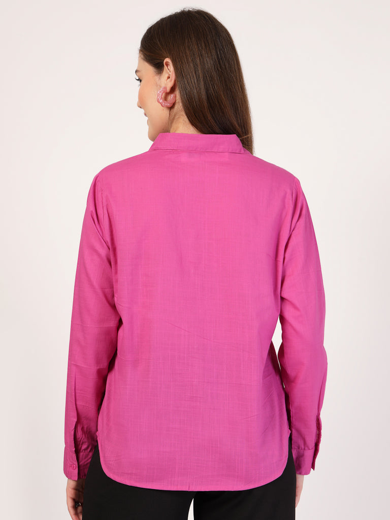 Style Quotient Women Solid Cotton Formal Shirt-Shirts-StyleQuotient