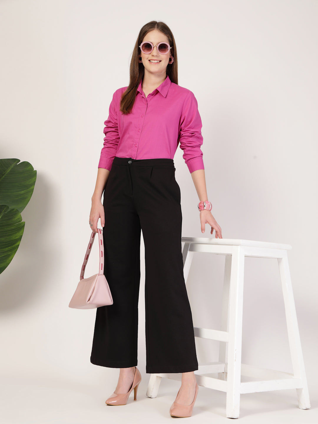 Style Quotient Women Solid Cotton Formal Shirt-Shirts-StyleQuotient