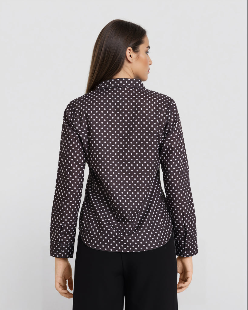 Style Quotient Women Black White Printed Shirt-Shirts-StyleQuotient