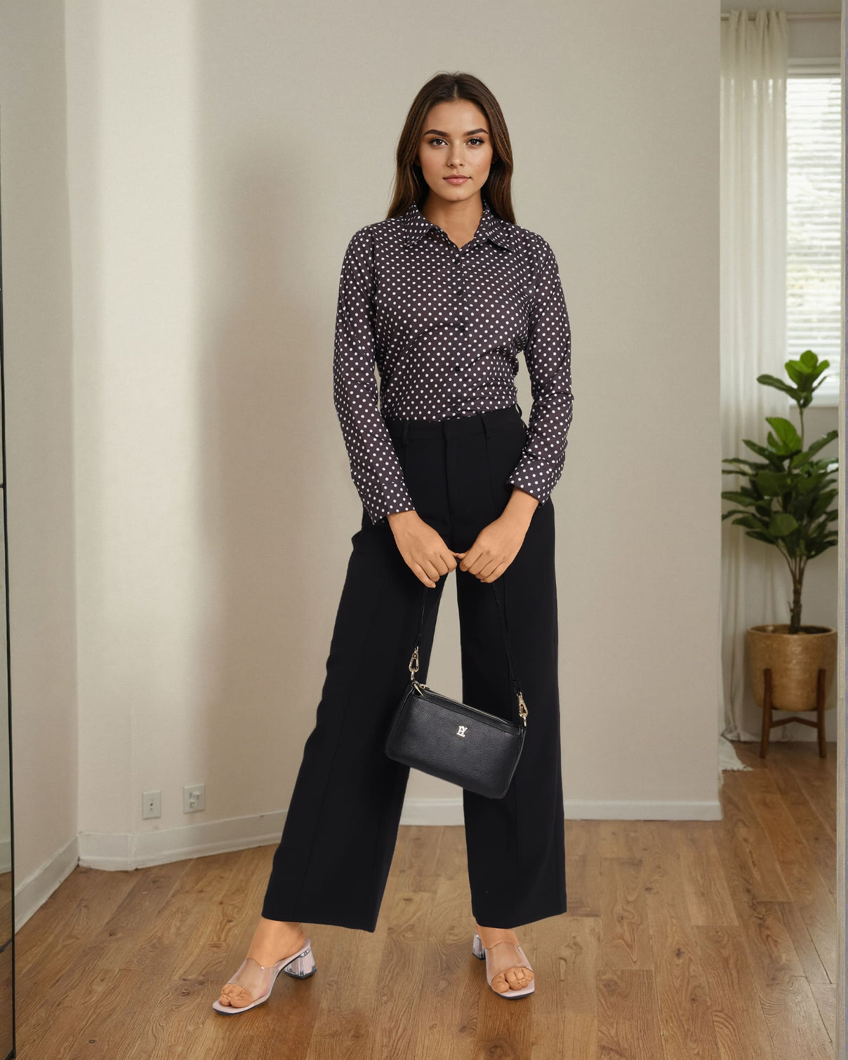Style Quotient Women Black White Printed Shirt-Shirts-StyleQuotient