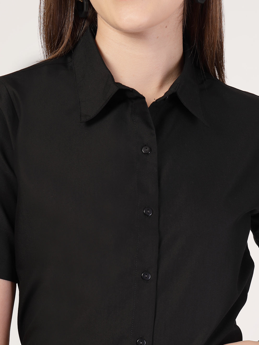 Style Quotient Women Black formal shirt-Shirts-StyleQuotient