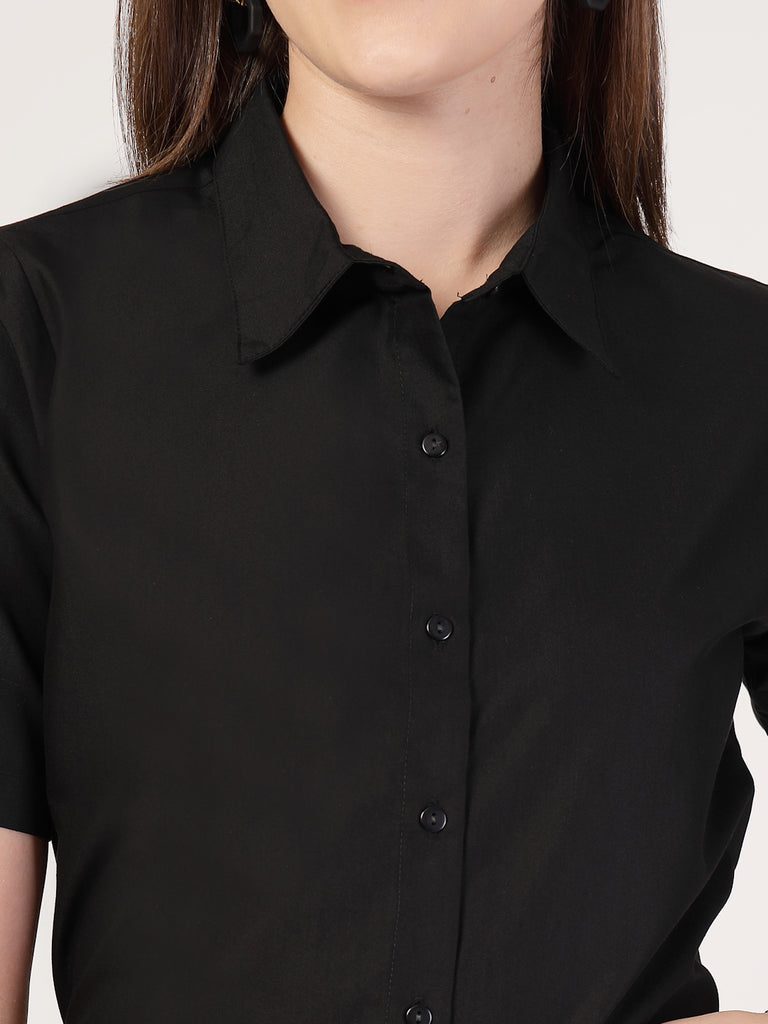 Style Quotient Women Black formal shirt-Shirts-StyleQuotient