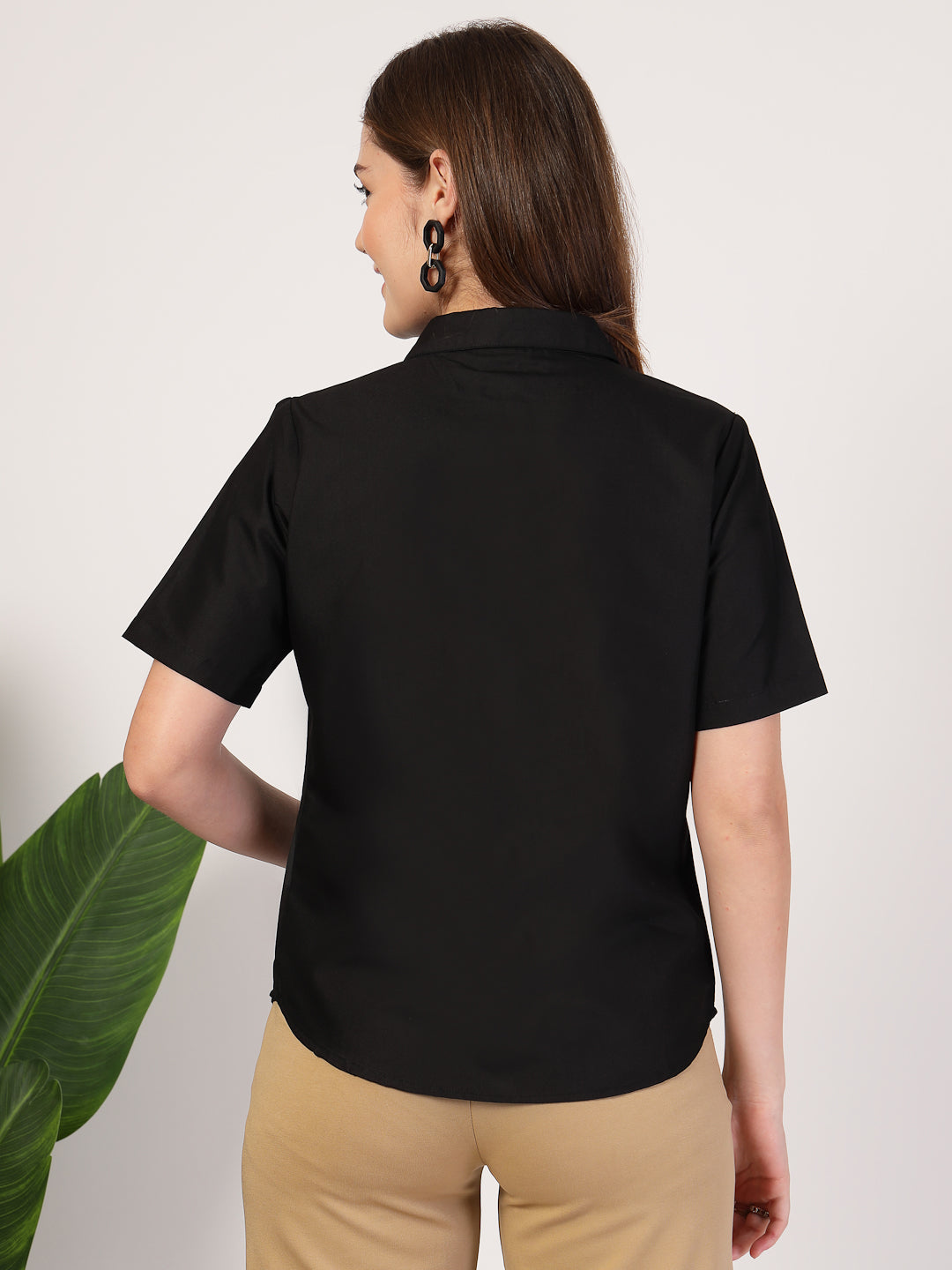 Style Quotient Women Black formal shirt-Shirts-StyleQuotient