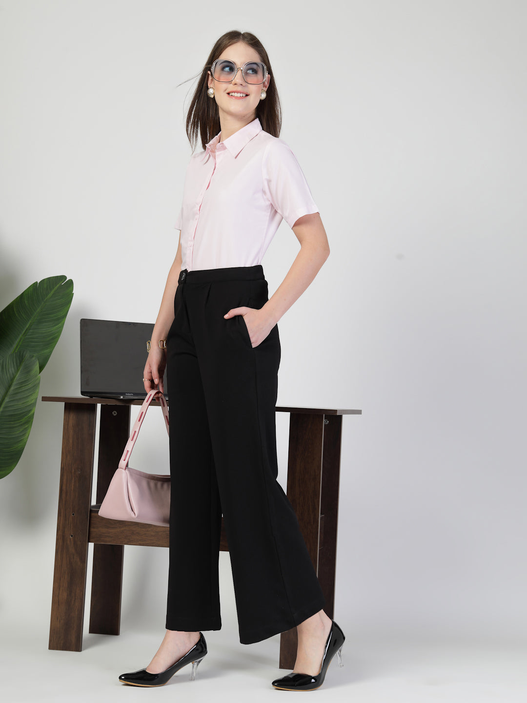 Style Quotient Women Pink formal shirt-Shirts-StyleQuotient