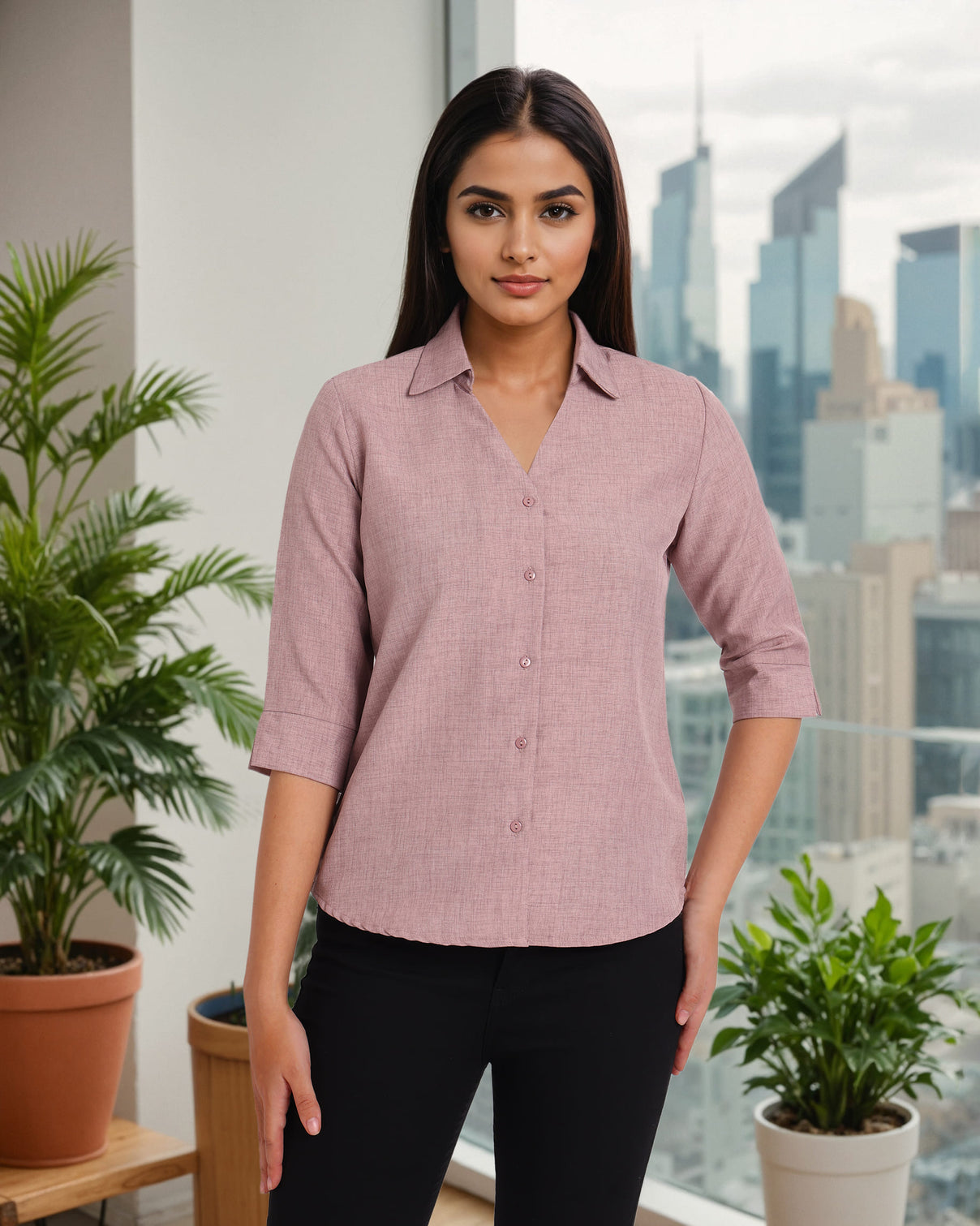 Style Quotient Women Solid Beige Formal polyester Shirt-Shirts-StyleQuotient
