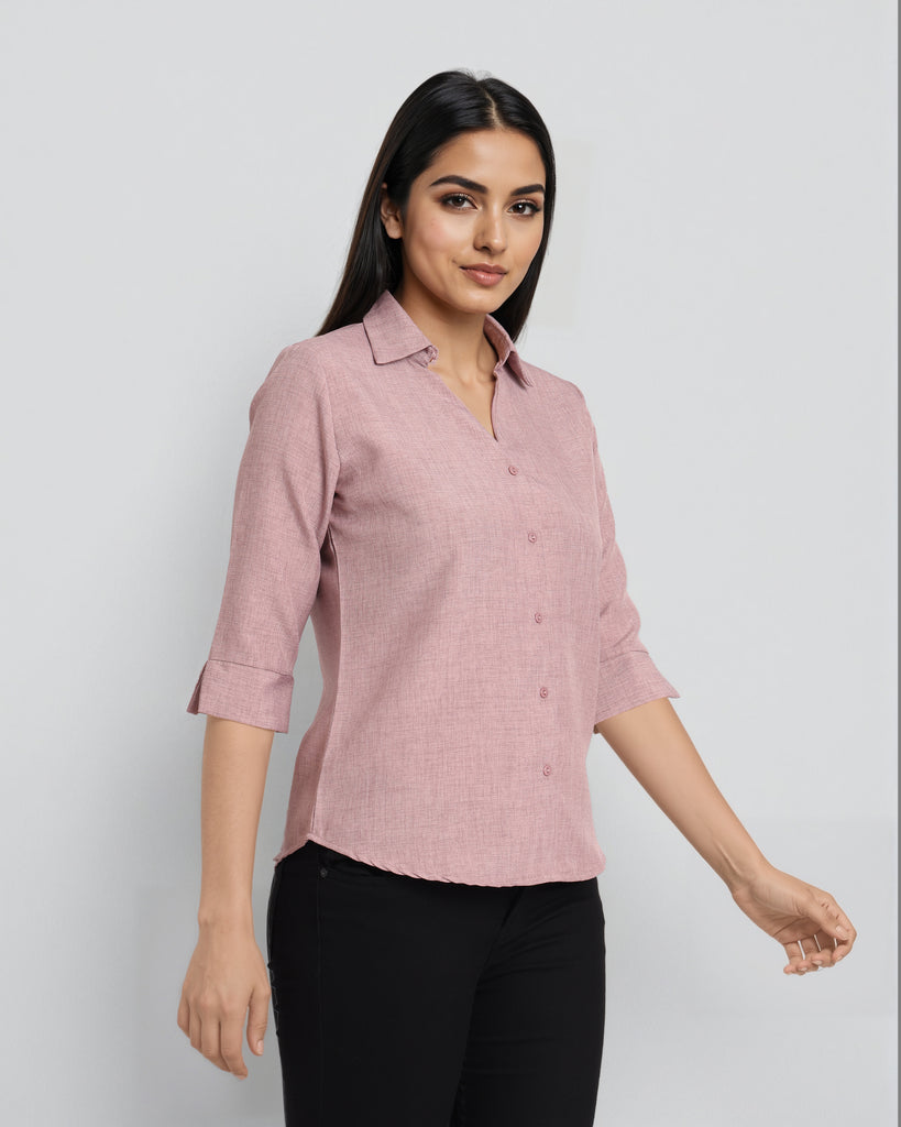Style Quotient Women Solid Beige Formal polyester Shirt-Shirts-StyleQuotient