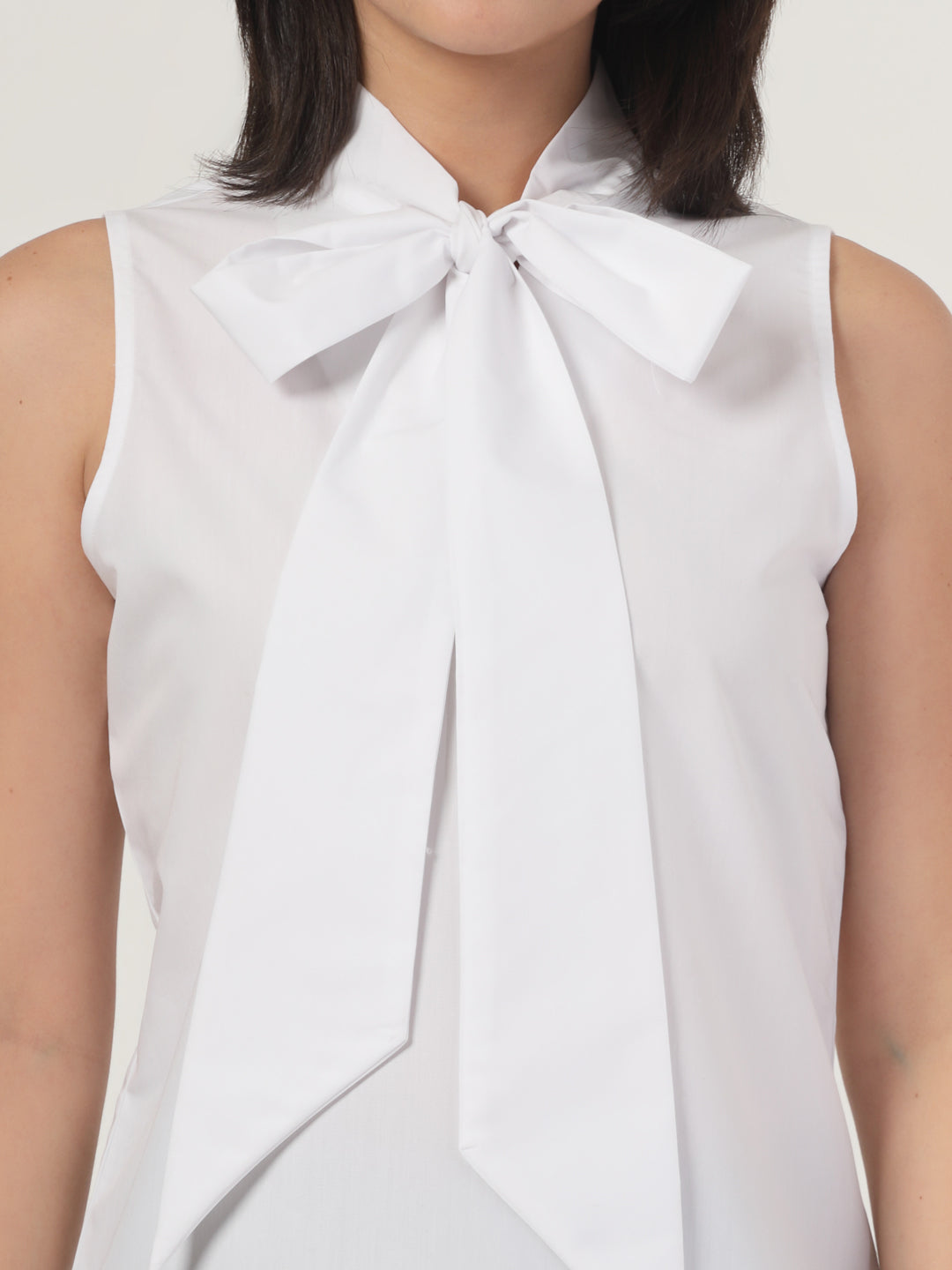 Style Quotient Women Solid White Polycotton Formal Top-Tops-StyleQuotient