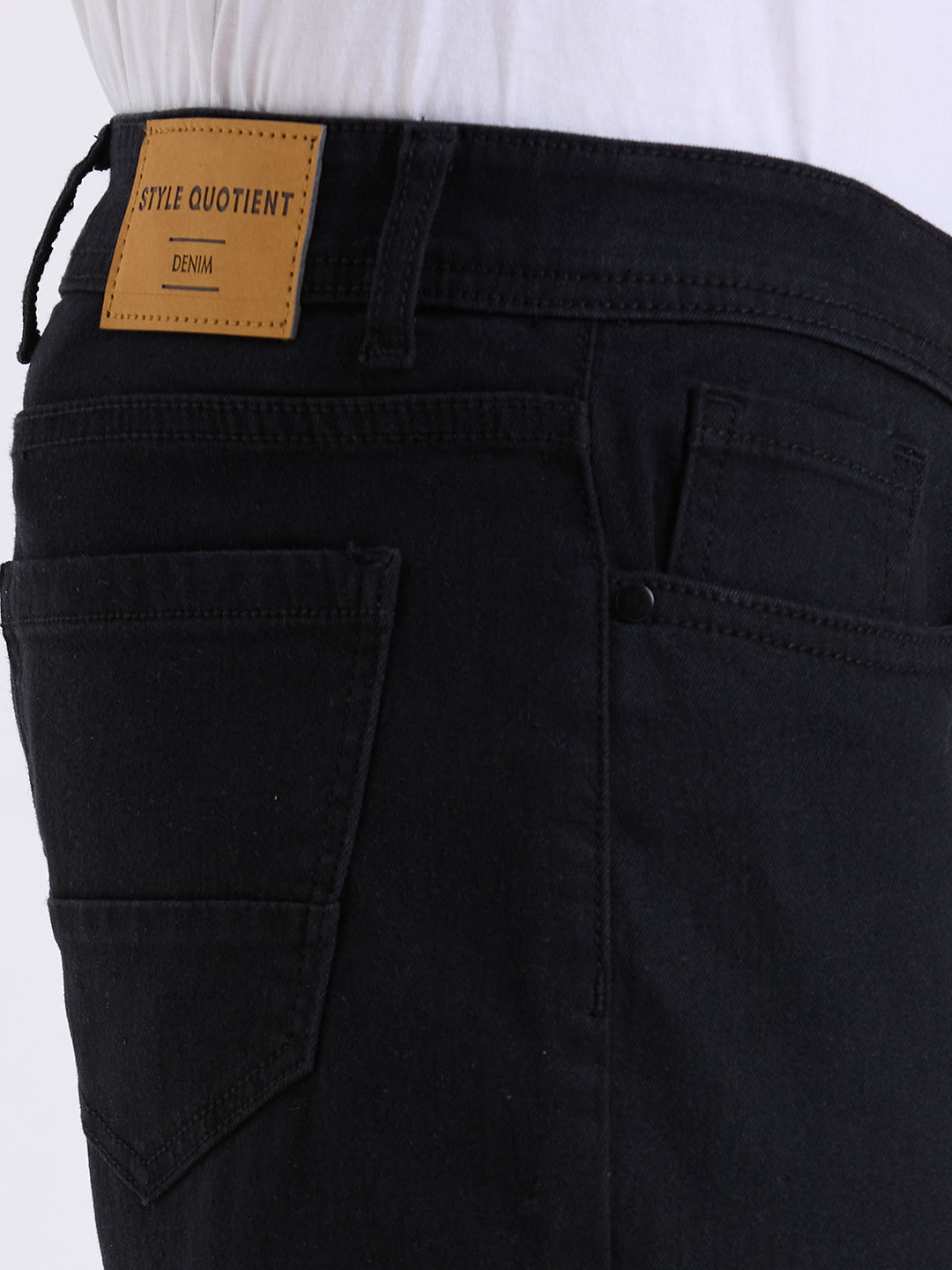 Style Quotient Men Black Straight Fit Mid Rise Stretchable Jeans-Mens Jeans-StyleQuotient