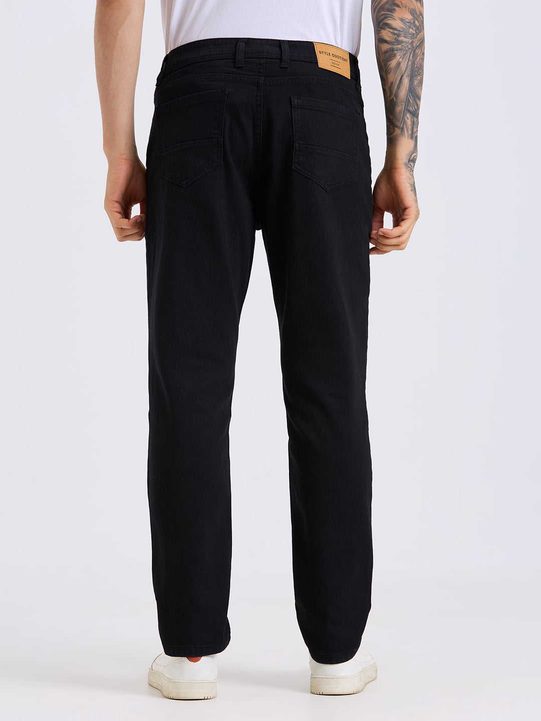 Style Quotient Men Black Straight Fit Mid Rise Stretchable Jeans-Mens Jeans-StyleQuotient