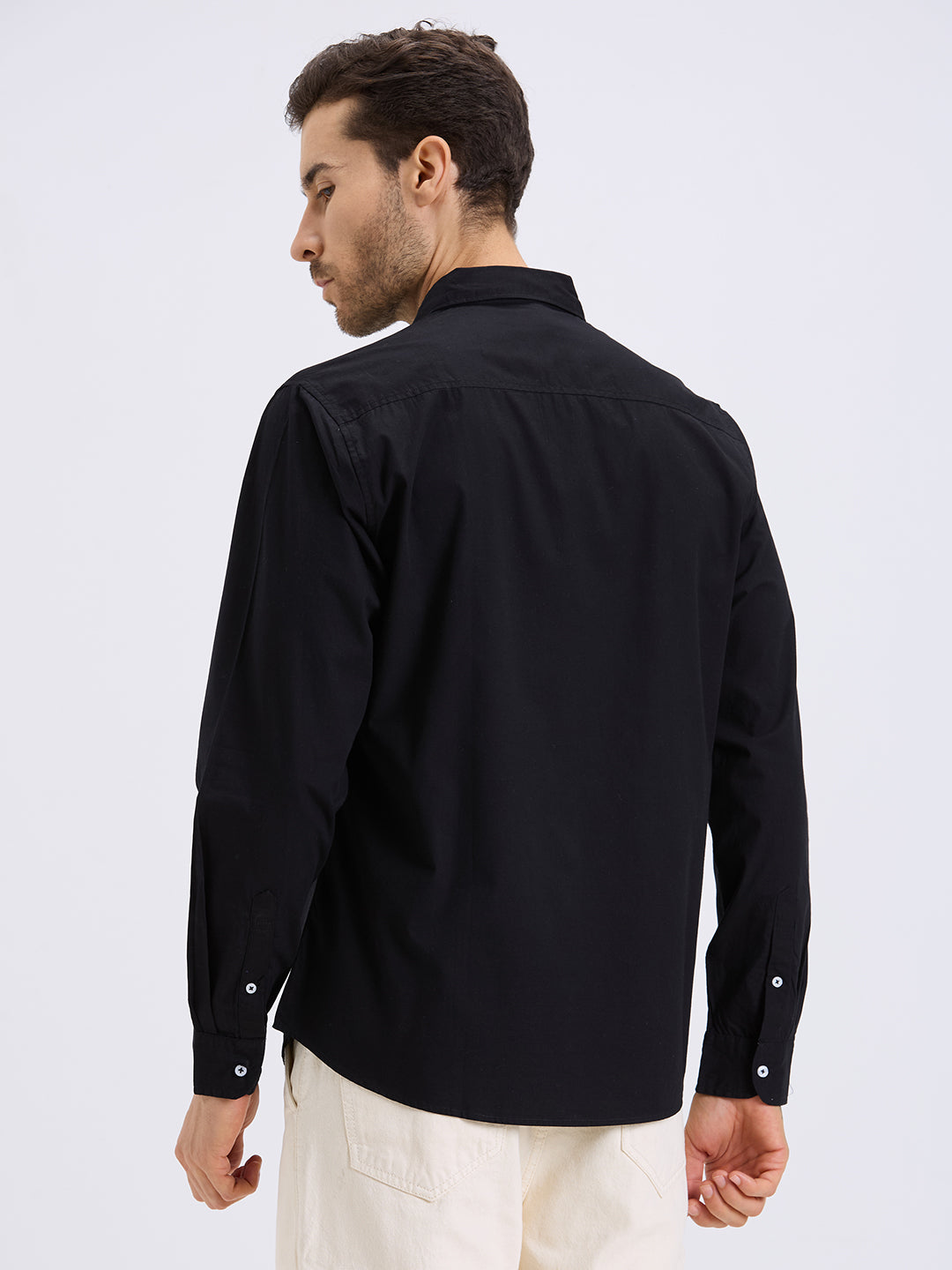 Style Quotient Mens black regular casual shirt-Mens Shirt-StyleQuotient