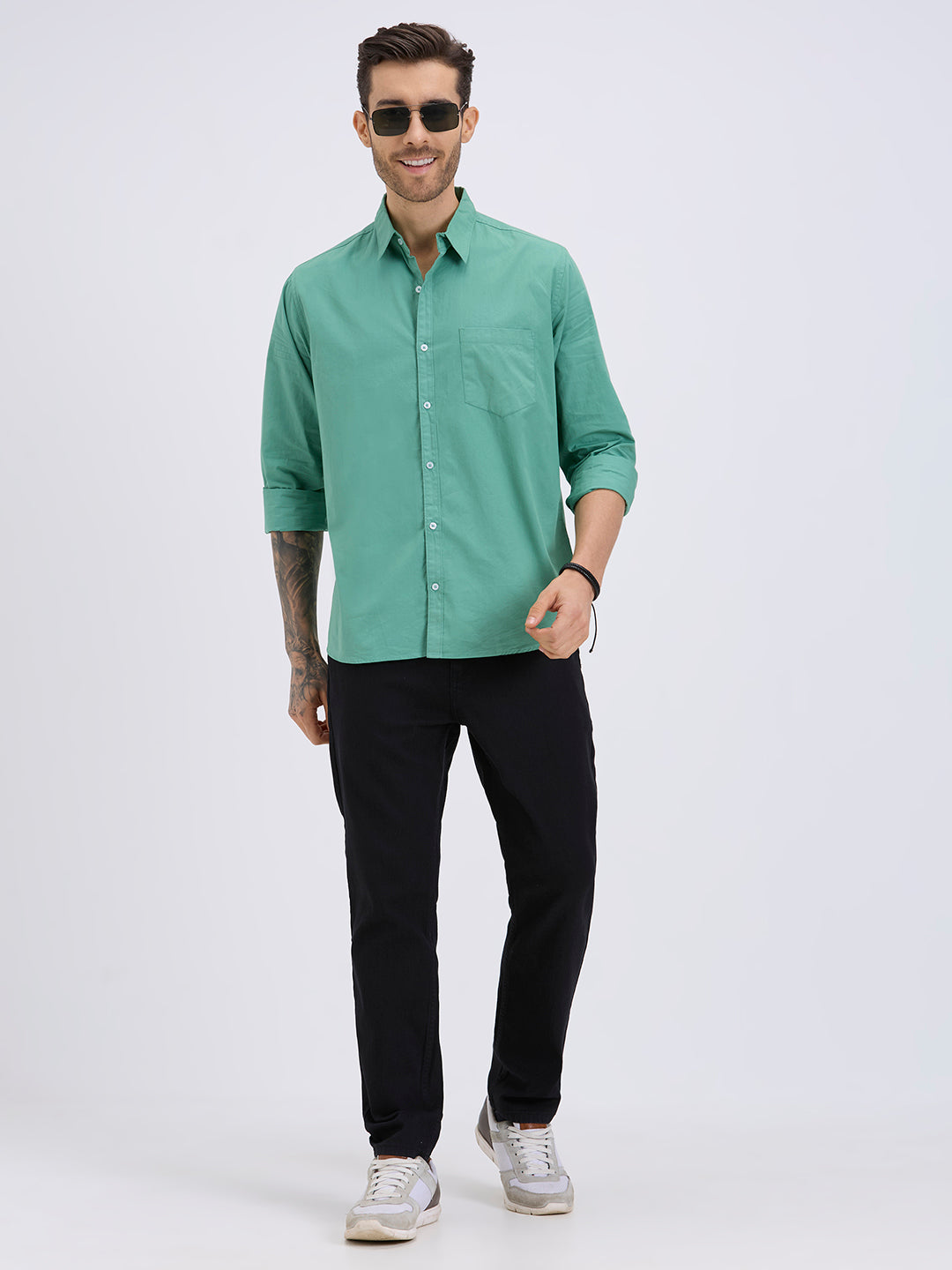 Style Quotient Mens olive regular casual shirt-Mens Shirt-StyleQuotient