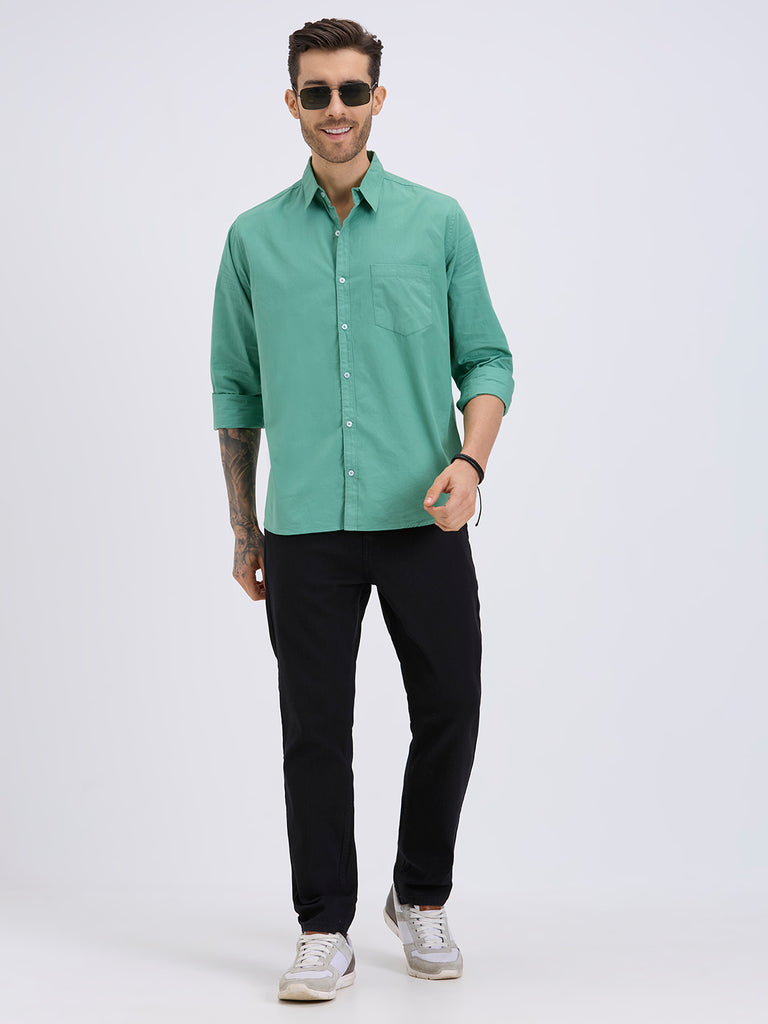 Style Quotient Mens olive regular casual shirt-Mens Shirt-StyleQuotient