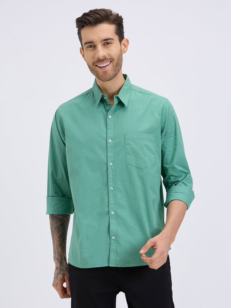 Style Quotient Mens olive regular casual shirt-Mens Shirt-StyleQuotient