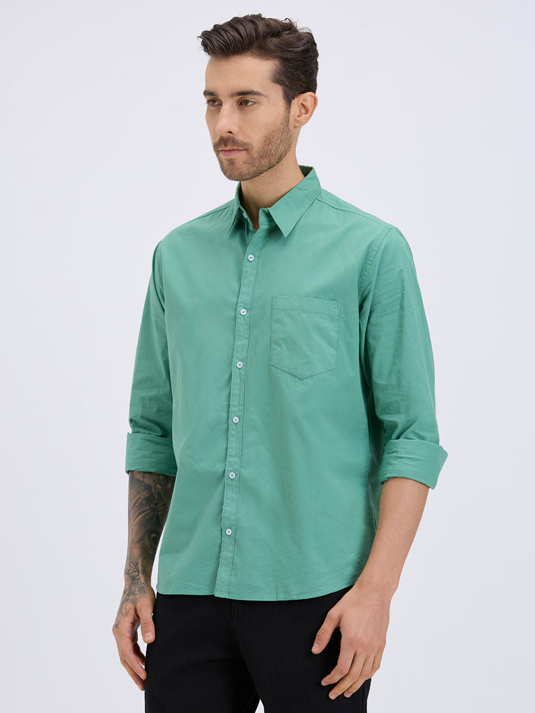 Style Quotient Mens olive regular casual shirt-Mens Shirt-StyleQuotient
