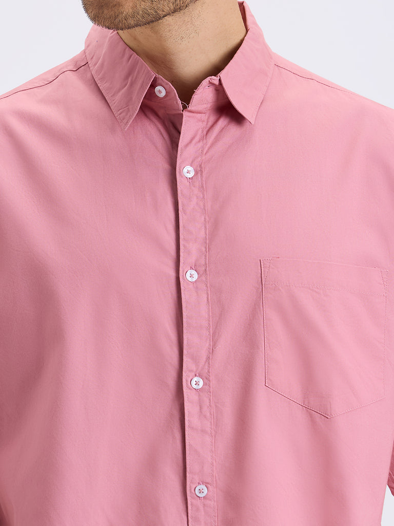 Style Quotient Mens pink regular casual shirt-Mens Shirt-StyleQuotient