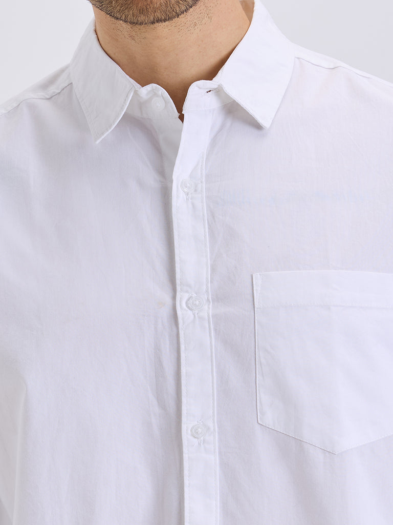 Style Quotient Mens white regular casual shirt-Mens Shirt-StyleQuotient