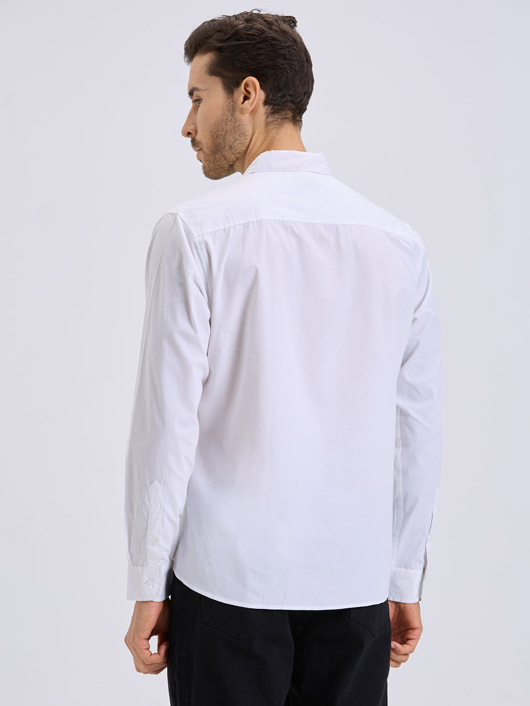 Style Quotient Mens white regular casual shirt-Mens Shirt-StyleQuotient