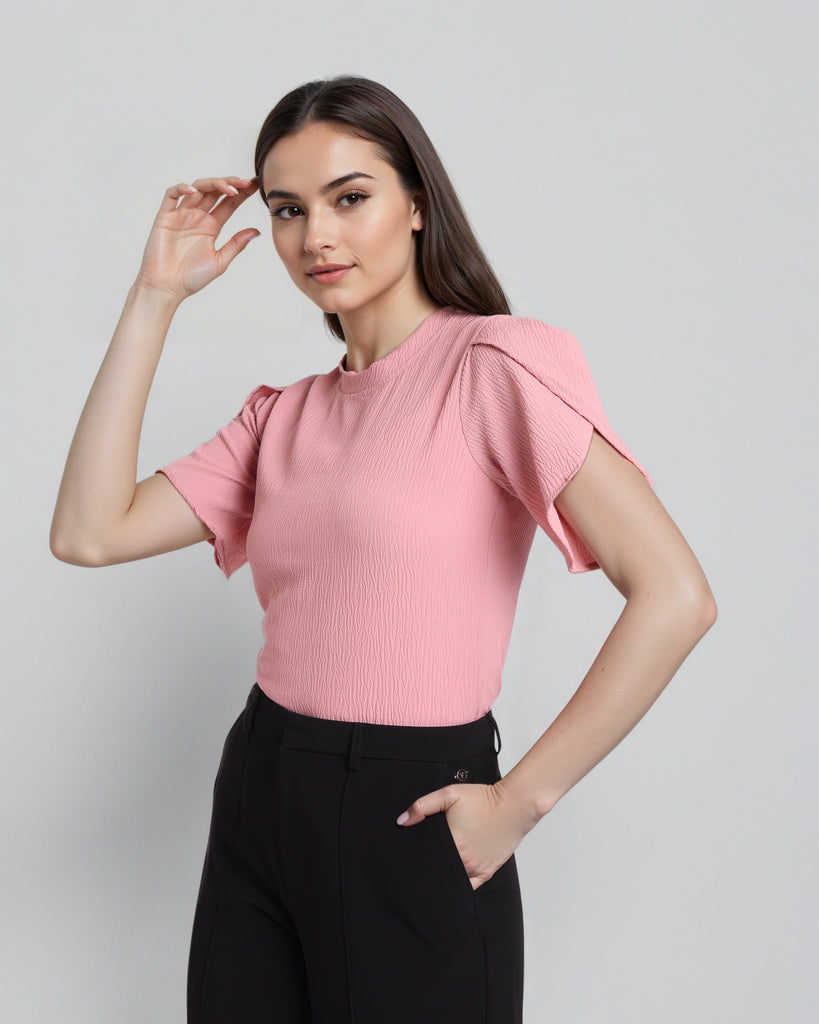 Style Quotient Women Pink Top-Tops-StyleQuotient