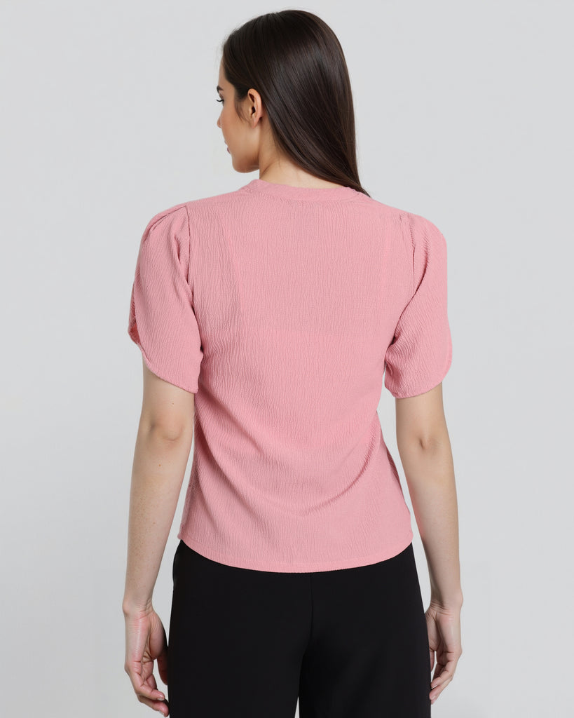 Style Quotient Women Pink Top-Tops-StyleQuotient