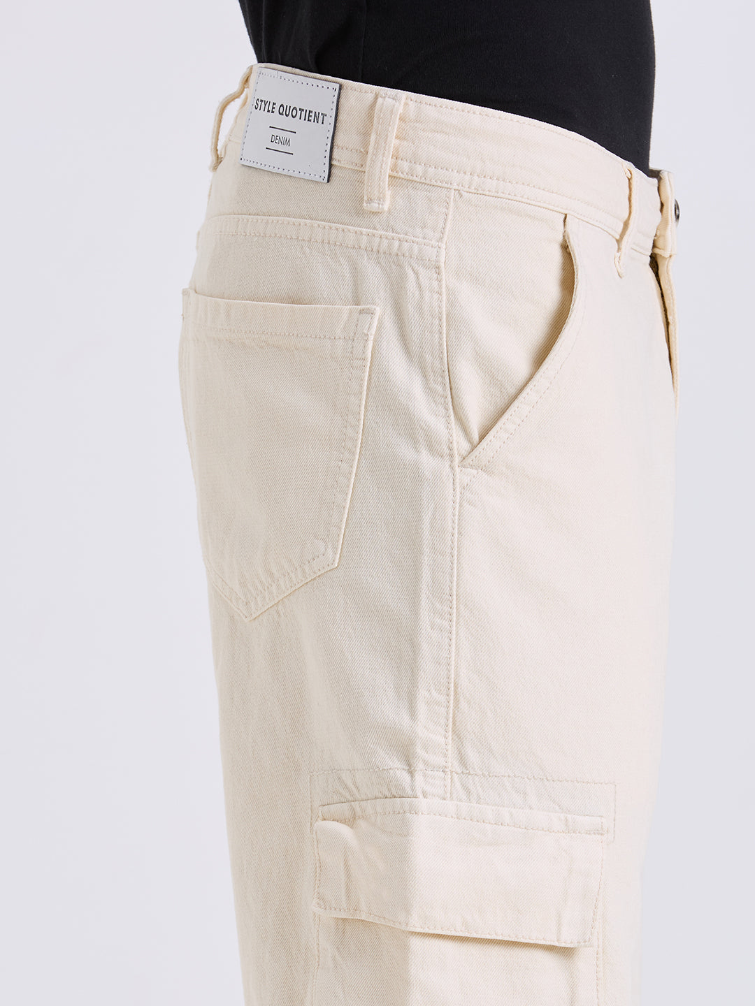 Style Quotient Men Black Relaxed Fit Mid Rise Cargos-Mens Jeans-StyleQuotient