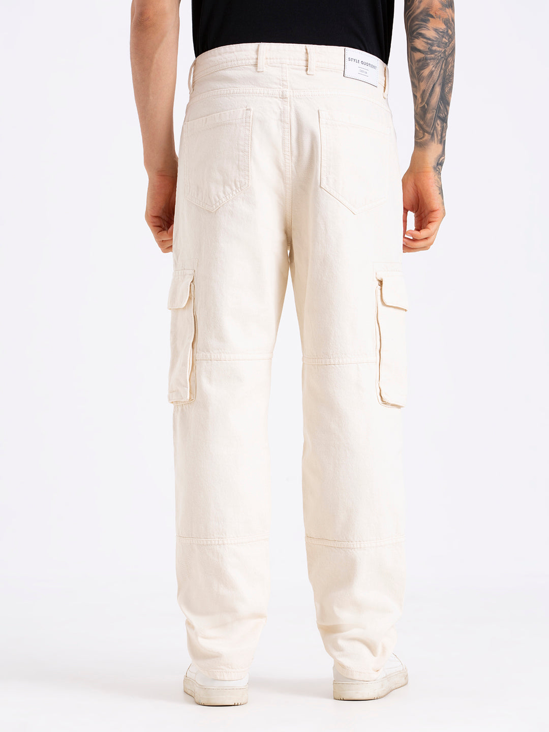 Style Quotient Men Black Relaxed Fit Mid Rise Cargos-Mens Jeans-StyleQuotient