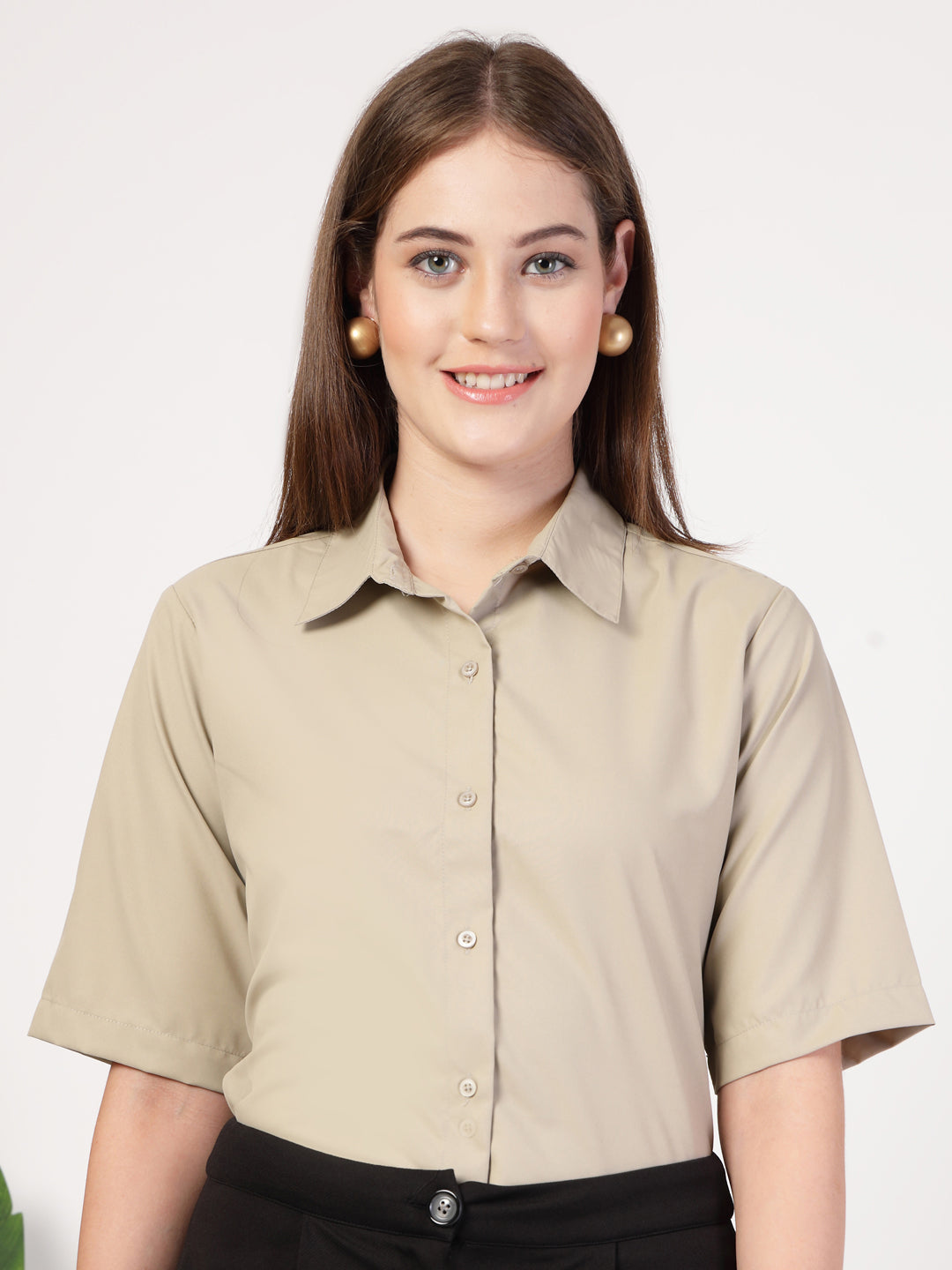 Style Quotient Women Beige Formal shirt-Shirts-StyleQuotient