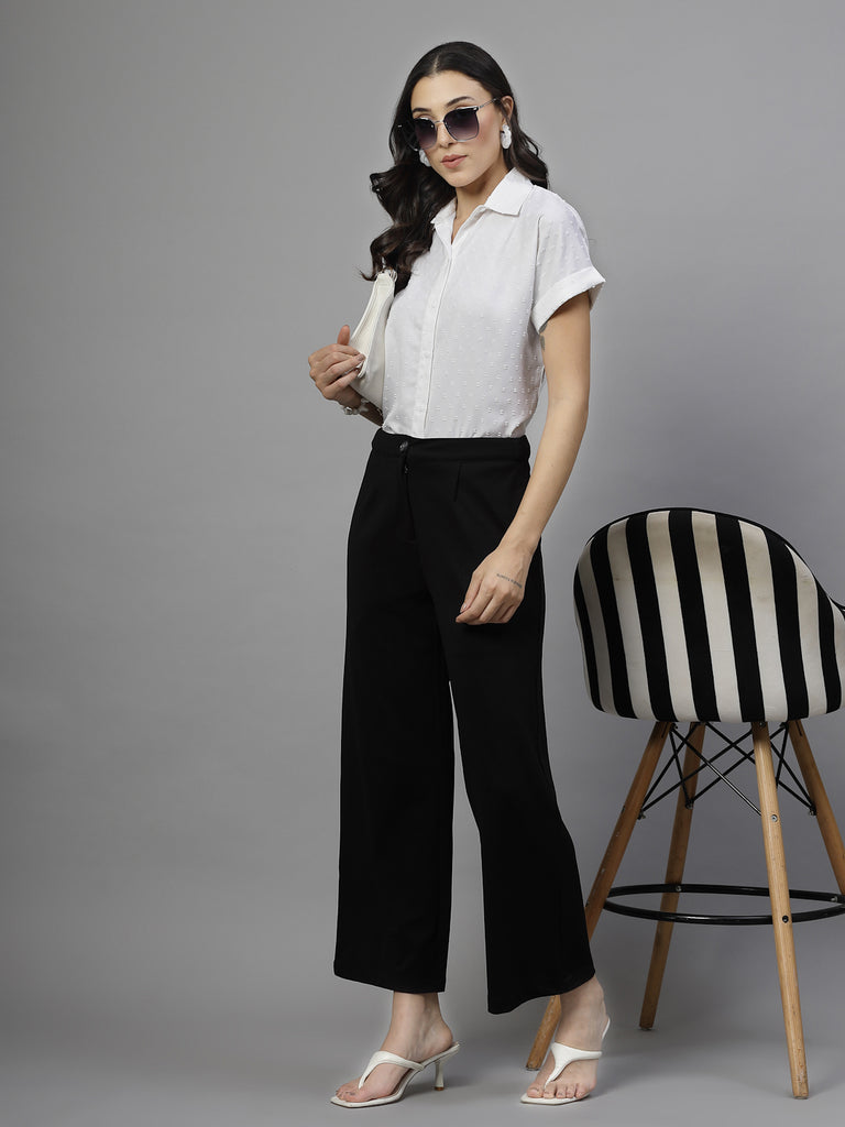 Style Quotient Women White Swiss Polymoss Formal Shirt-Shirts-StyleQuotient