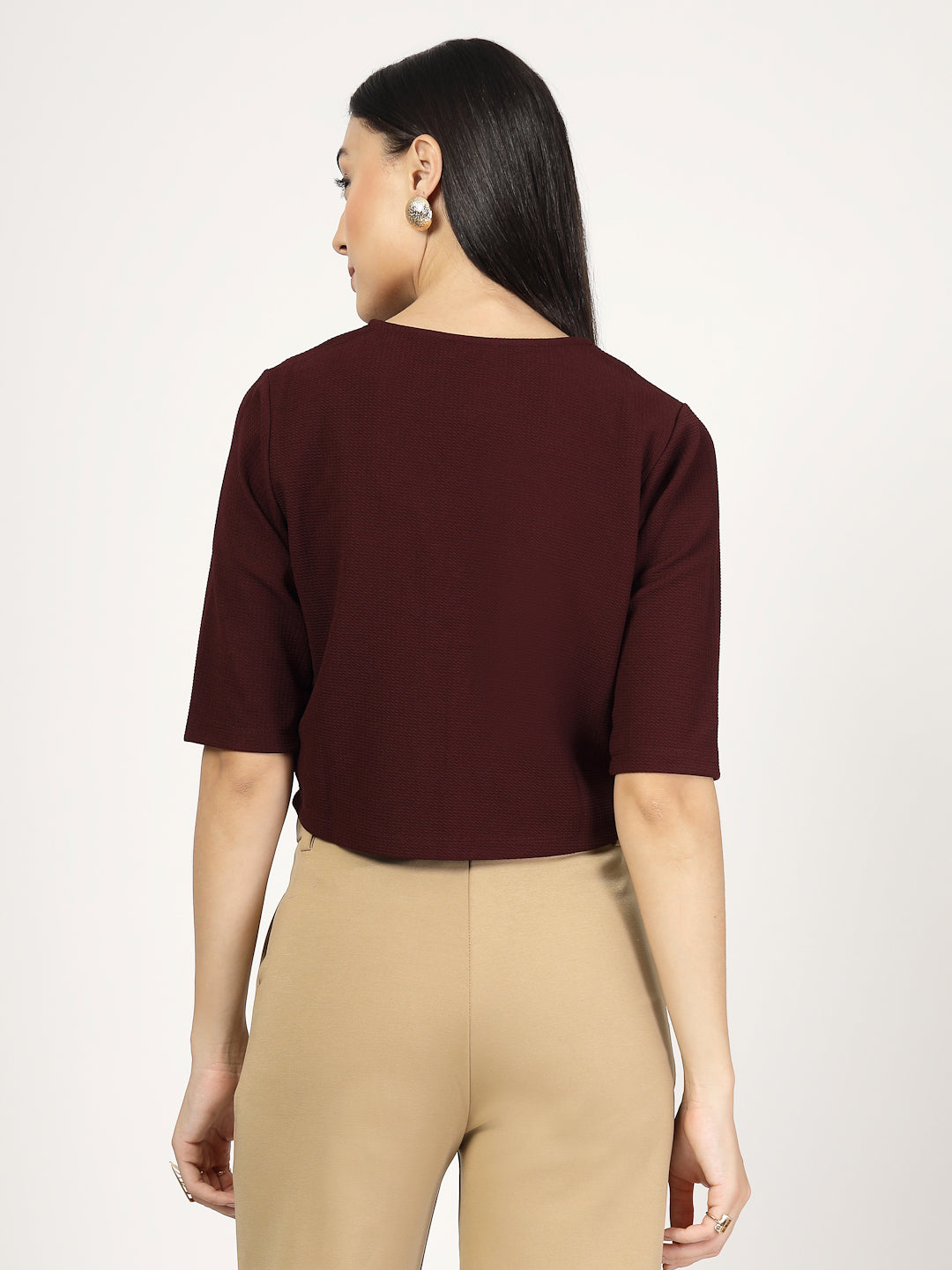 Style Quotient Women Maroon Knit Shrug-Shrug-StyleQuotient