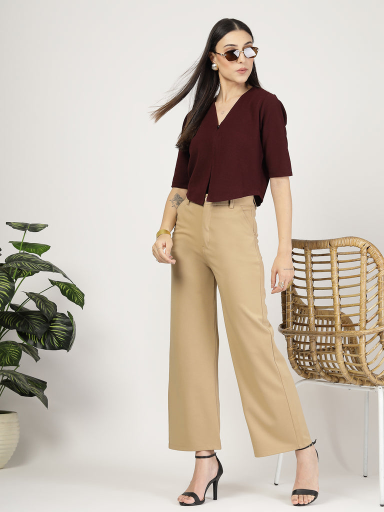 Style Quotient Women Maroon Knit Shrug-Shrug-StyleQuotient