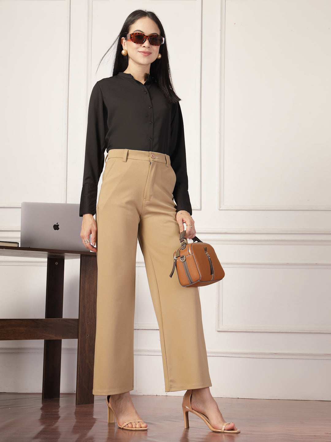 Style Quotient Women Black formal shirt-Shirts-StyleQuotient
