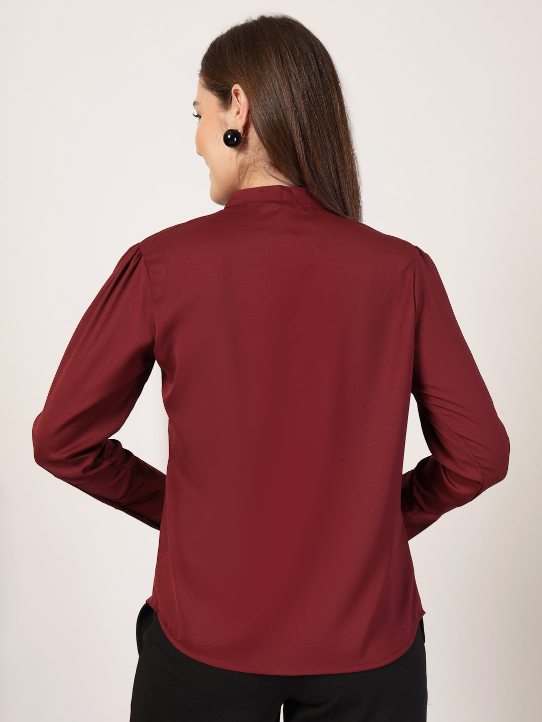 Style Quotient Women Maroon formal shirt-Shirts-StyleQuotient